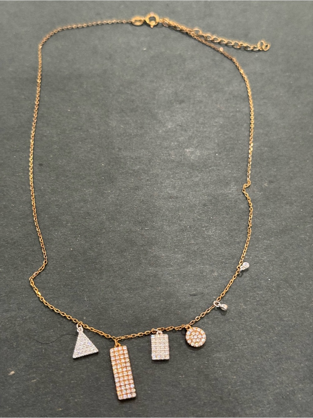 Gold-Tone Multi Charm Crystal Pendant Necklace - Women Jewelry